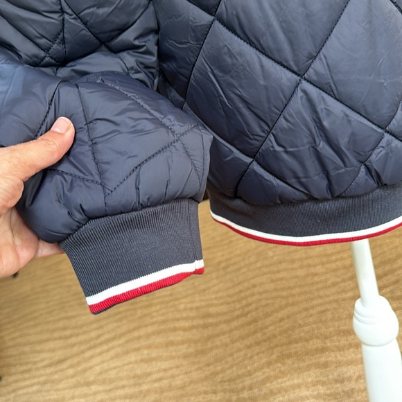 Men’s L large new without tags Polo Mano puffer bomber jacket navy blue - Picture 3 of 4